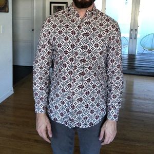 Gitman Bros snowflake print men’s shirt